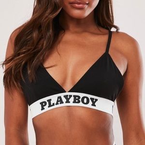 Playboy x Missguided Black Triangle Bralette